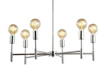 Turing 28.5" Adjustable Height Metal LED Chandelier - JONATHAN Y